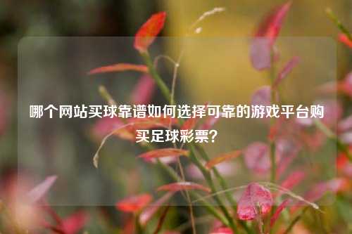 哪个网站买球靠谱如何选择可靠的游戏平台购买足球彩票？