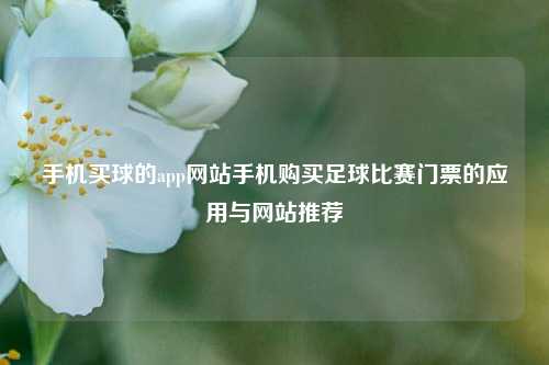 手机买球的app网站手机购买足球比赛门票的应用与网站推荐