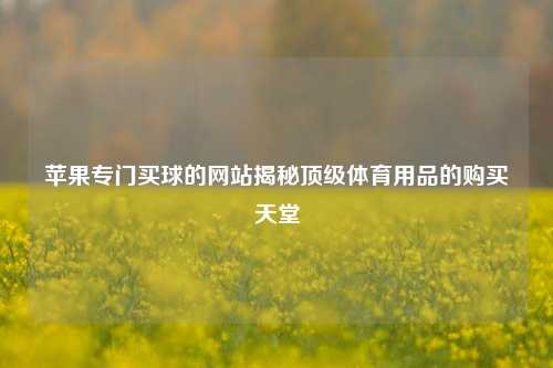 苹果专门买球的网站揭秘顶级体育用品的购买天堂