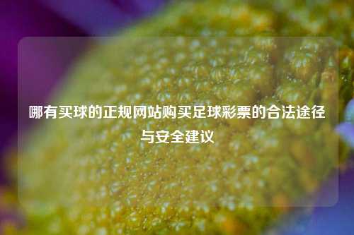 哪有买球的正规网站购买足球彩票的合法途径与安全建议